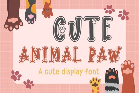 Cute Animal Paw: Playful Display Font for Handmade Products